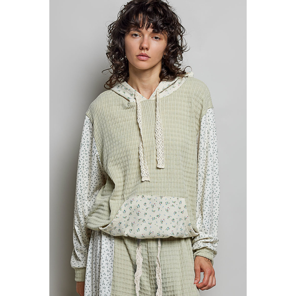 SMP666&SMT2886A SM Pol Patchwrk Wide Leg Pants&Hooded Pullover Set Various Sizes - Picture 5 of 9